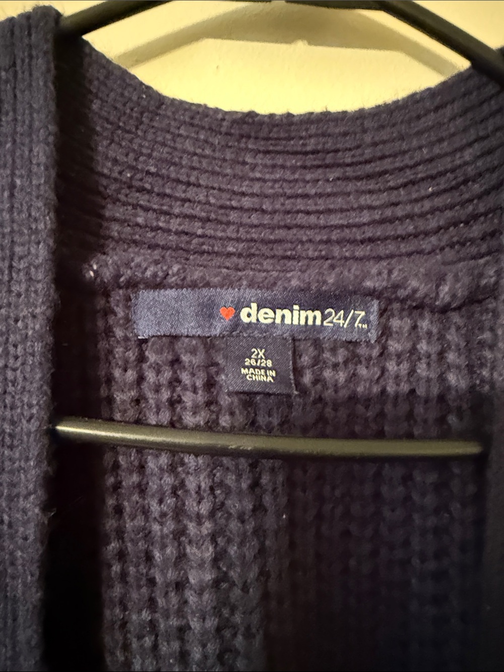 Denim 24/7 Navy Open-Front Ribbed Cardigan - Picture 3 of 6